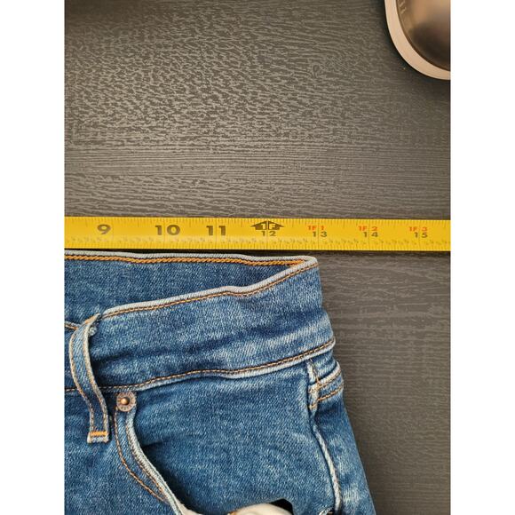 Veronica Beard Cameron Bootcut Mid Rise Jeans Size 26 Blue Raw Frayed Hem - Picture 6 of 8